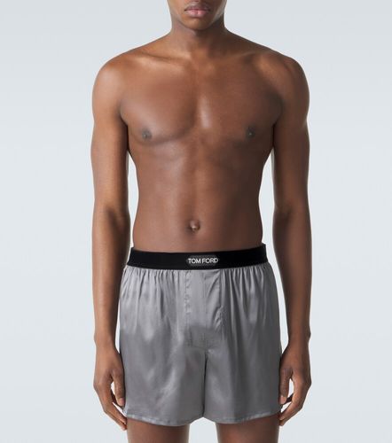 Logo silk-blend boxer briefs - Tom Ford - Modalova