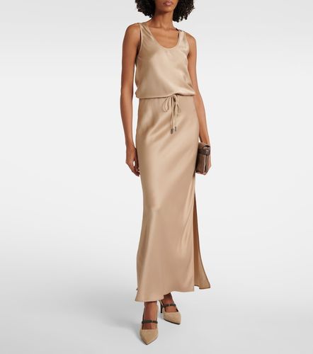 Vestido largo de satén - Brunello Cucinelli - Modalova