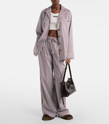 Pantalones anchos de algodón y seda a rayas - Dolce&Gabbana - Modalova