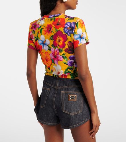 Floral cotton crop top - Dolce&Gabbana - Modalova