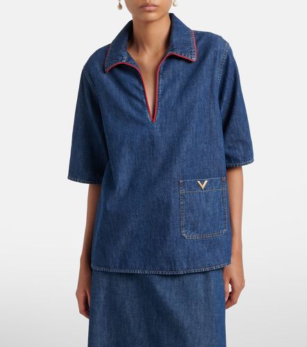 Valentino Top de denim con VGold - Valentino - Modalova