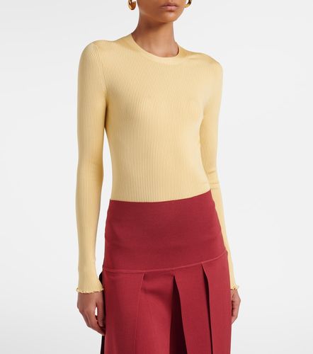 Alaïa Top in misto seta a coste - Alaia - Modalova
