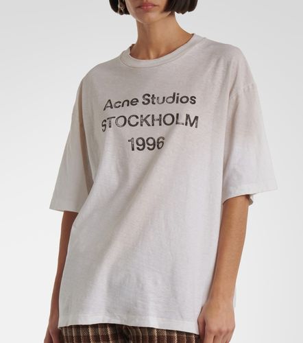 T-shirt in cotone e canapa con logo - Acne Studios - Modalova