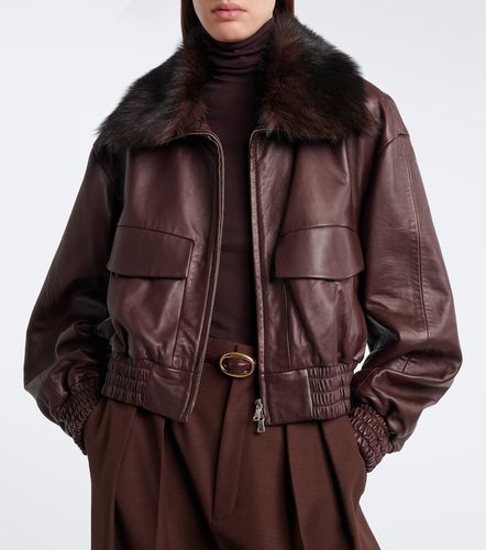 Giacca blouson con shearling - Nour Hammour - Modalova
