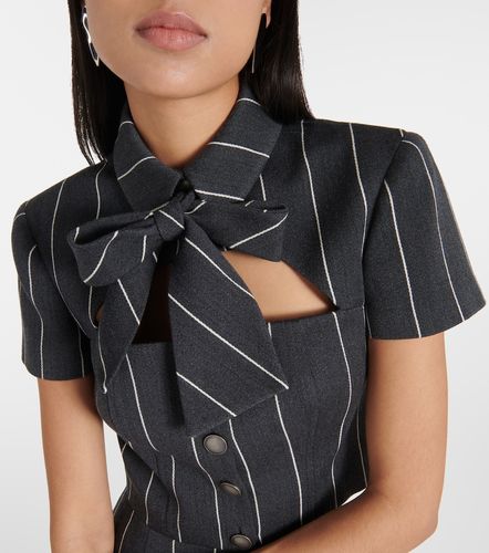 Pinstripe cropped wool-blend jacket - Alessandra Rich - Modalova