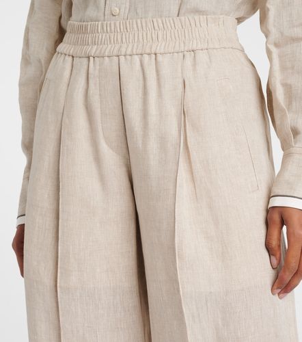 Pantalones anchos de lino - Brunello Cucinelli - Modalova