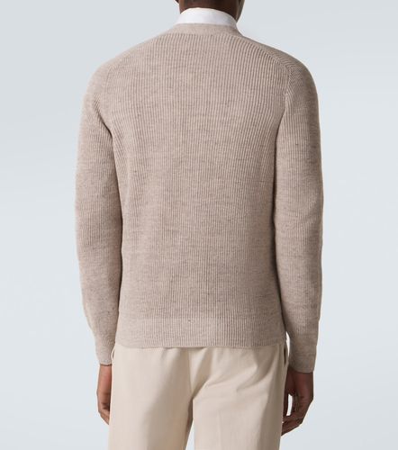 Cardigan in lino e cotone a coste - Brunello Cucinelli - Modalova
