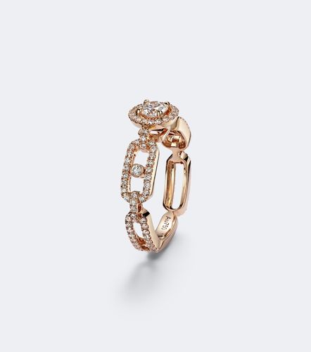 Move Link 18kt rose gold ring with diamonds - Messika - Modalova