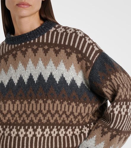 Pullover in jacquard di cashmere - Brunello Cucinelli - Modalova
