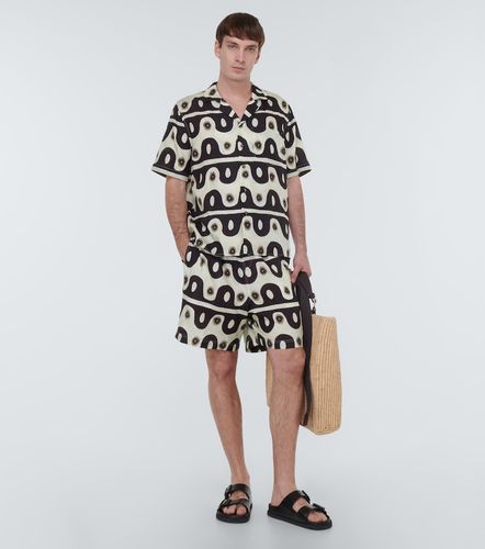 Shorts in cotone e seta con stampa - Commas - Modalova