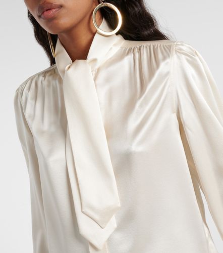 Tie-neck silk satin blouse - Saint Laurent - Modalova