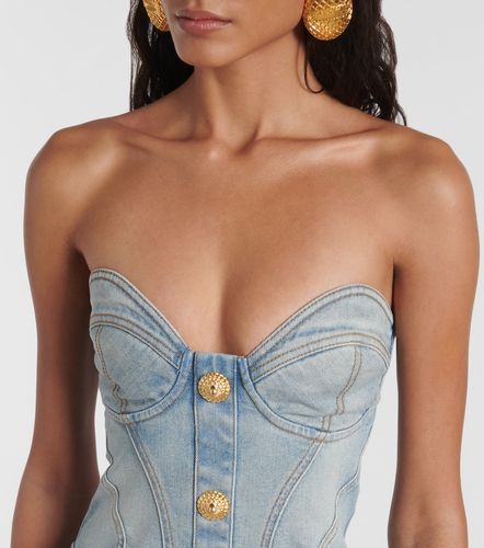 Balmain Abito bustier di jeans - Balmain - Modalova
