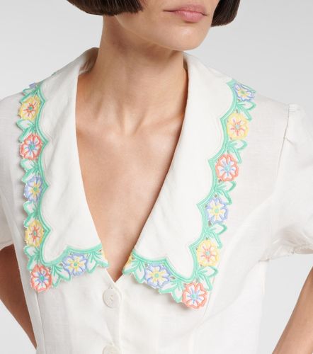 Iveta embroidered cropped linen-blend top - Rixo - Modalova