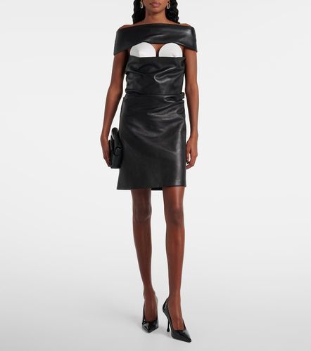 Cutout draped leather cocktail dress - Jean Paul Gaultier - Modalova