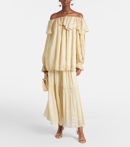 Ruffled striped silk-blend top - Xu Zhi - Modalova