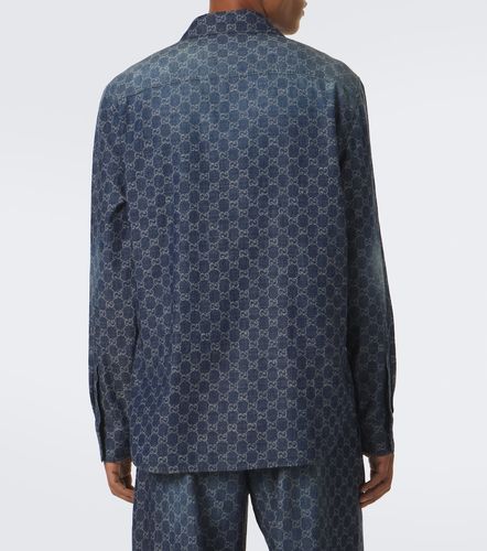 Camisa de jacquard chambray de algodón con GG - Gucci - Modalova