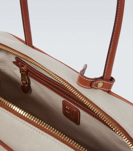 Miu Miu Borsa in canvas con pelle - Miu Miu - Modalova