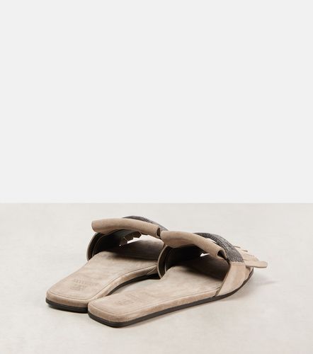 Fringed suede slippers - Brunello Cucinelli - Modalova