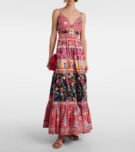 Vestido largo de algodón estampado - Camilla - Modalova