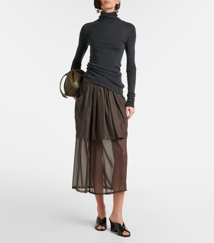 Draped semi-sheer silk midi skirt - Lemaire - Modalova