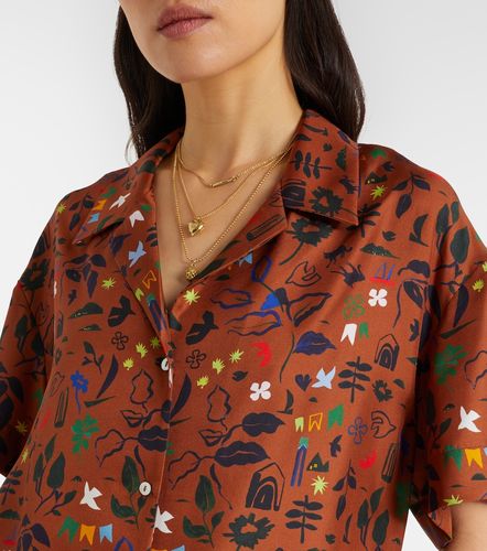 Prague printed silk twill shirt - Asceno - Modalova