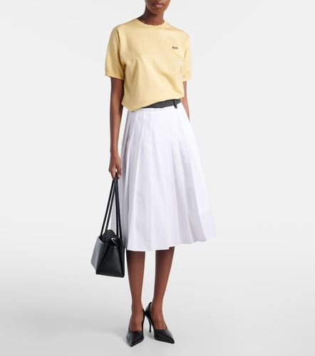 Prada Top in misto seta con logo - Prada - Modalova