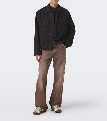 T-shirt in jersey di cotone con pelle - Moncler - Modalova