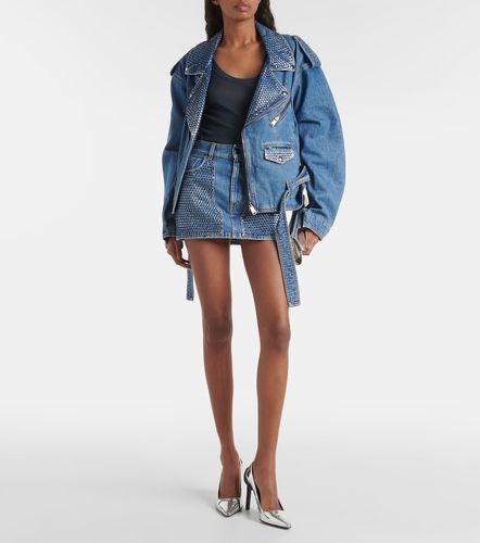 Crystal-embellished denim jacket - Area - Modalova