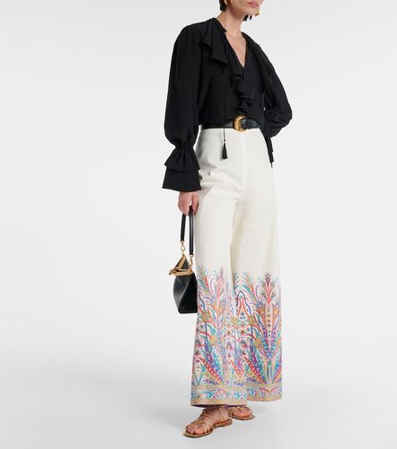 Printed cotton-blend wide-leg pants - Etro - Modalova