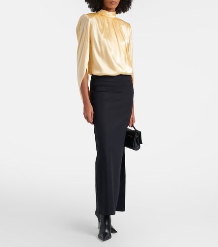 Mugler Draped silk-blend satin top - Mugler - Modalova
