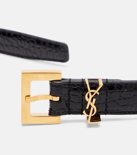 Cassandre croc-effect leather belt - Saint Laurent - Modalova