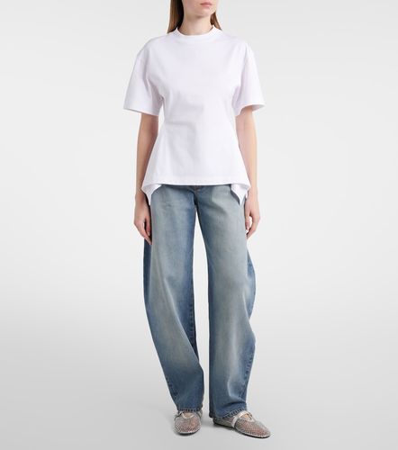 Alaïa Top in jersey di cotone con peplum - Alaia - Modalova
