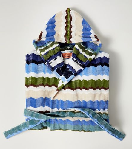 Bata Eva de rizo de algodón con capucha en zigzag - Missoni - Modalova