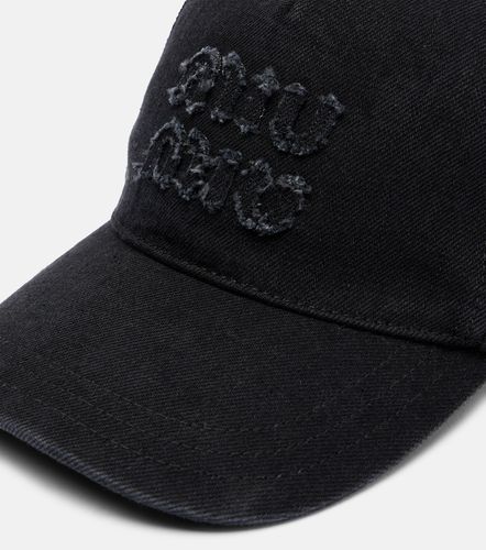 Miu Miu Gorra de denim con logo - Miu Miu - Modalova