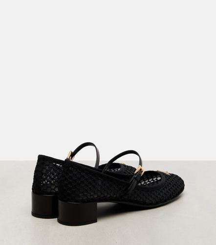 Pumps Mary Jane in mesh con pelle - Prada - Modalova
