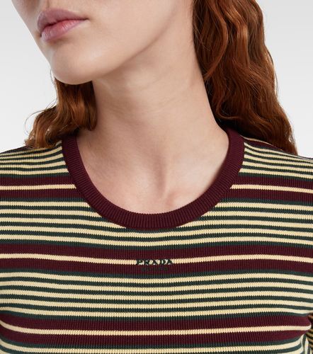 Camiseta de mezcla de algodón a rayas - Prada - Modalova