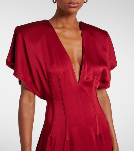 Vestido midi de satén drapeado - Stella McCartney - Modalova