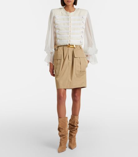 Minifalda de gabardina de algodón - Balmain - Modalova