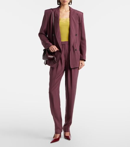 Pleated silk straight pants - Saint Laurent - Modalova
