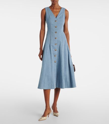 Lou pleated denim midi dress - Veronica Beard - Modalova
