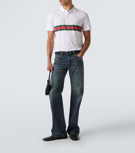Polo Web Stripe in jersey di cotone - Gucci - Modalova