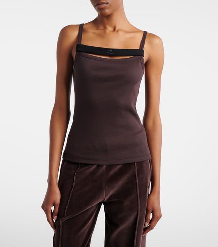 Courrèges Tank top in cotone a coste - Courreges - Modalova