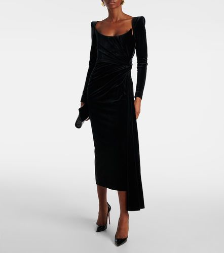 Vestido midi de terciopelo drapeado - Alex Perry - Modalova
