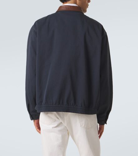 Leather-trimmed cotton canvas blouson jacket - Prada - Modalova