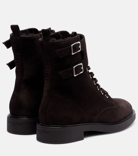 Anfibi in suede con shearling - Gianvito Rossi - Modalova