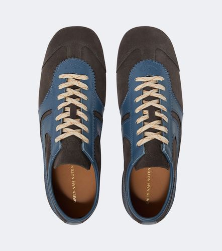 Leather-trimmed suede sneakers - Dries Van Noten - Modalova