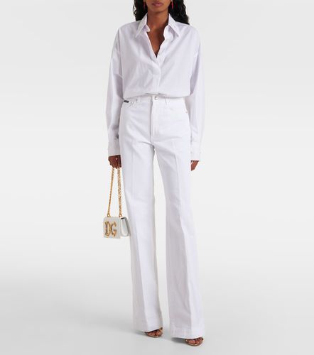 Camicia in popeline di cotone con ricamo - Dolce&Gabbana - Modalova
