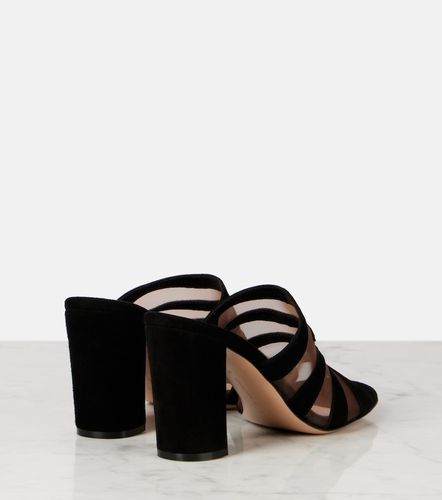 Mules in suede e mesh - Gianvito Rossi - Modalova
