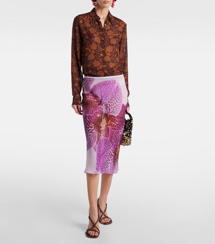 Printed silk midi skirt - Dries Van Noten - Modalova