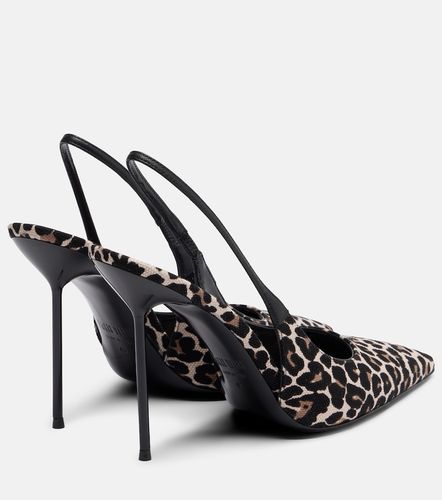 Lidia leopard-print canvas slingback pumps - Paris Texas - Modalova